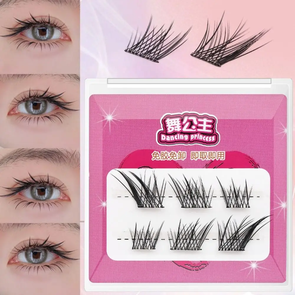 3D Cat Eye Clusters Lashes Manga Fox ขนตาปลอมธรรมชาติไม่จําเป็นต้องใช้กาว C Curl ขนตา DIY Lash Extensions