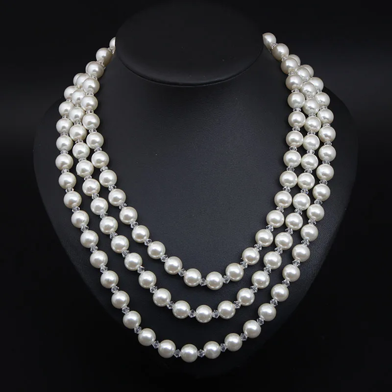 

DIY accessories Cross-border e-commerce, Europe, America, simple and fashionable multi-layer versatile pearl necklace, short col