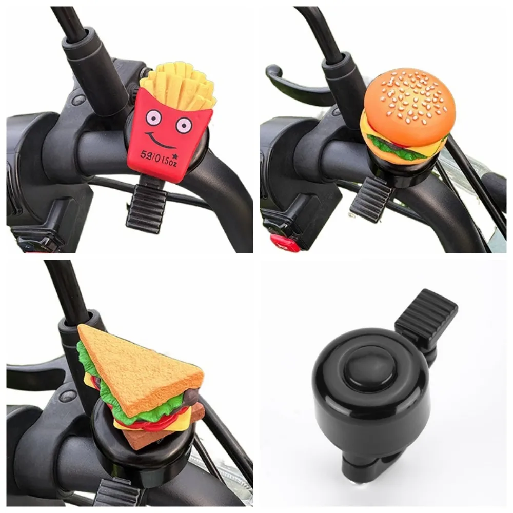 هامبورغ الكرتون دراجة جرس البطاطس المقلية بصوت عال دراجة القرن الكرتون ساندويتش دراجة سكوتر جرس الدراجة المقود