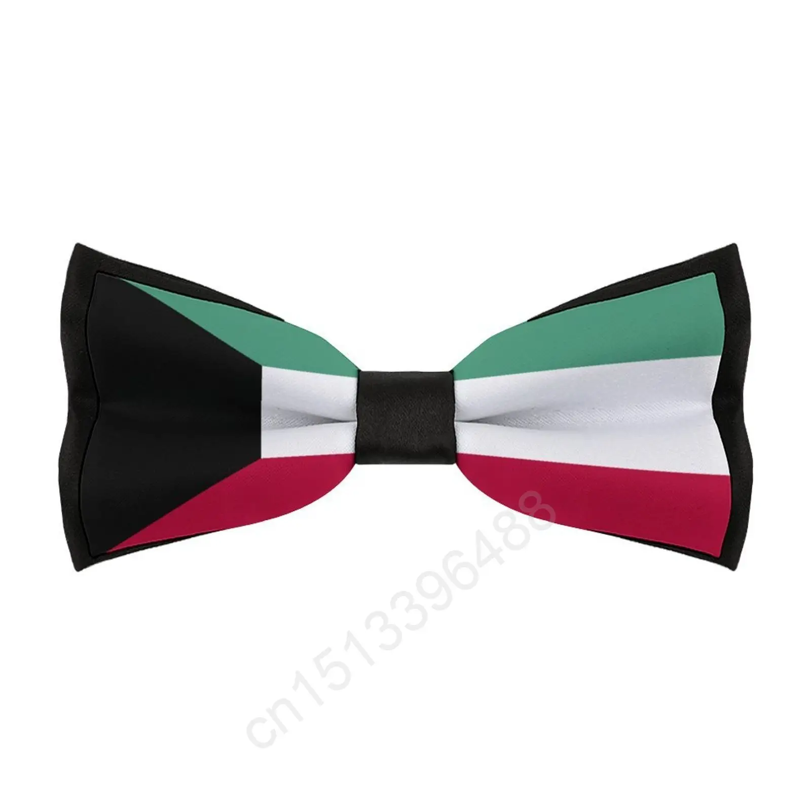 New Polyester Kuwait Flag Bowtie for Men Fashion Casual Men's Bow Ties Cravat Neckwear For Wedding Party Suits Tie