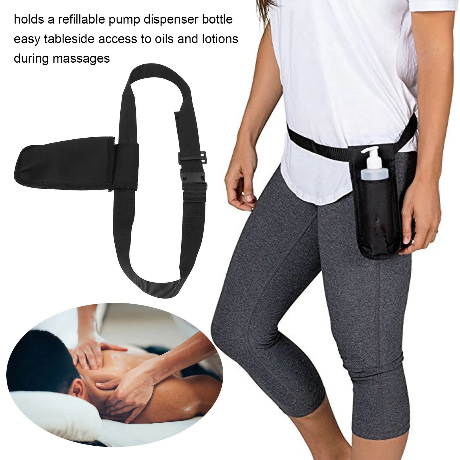 Single Massage Bottle Holster Portable Wear Resistant Massage Oil Waist Holster Adjustable Length for Perfumers for Masseuses