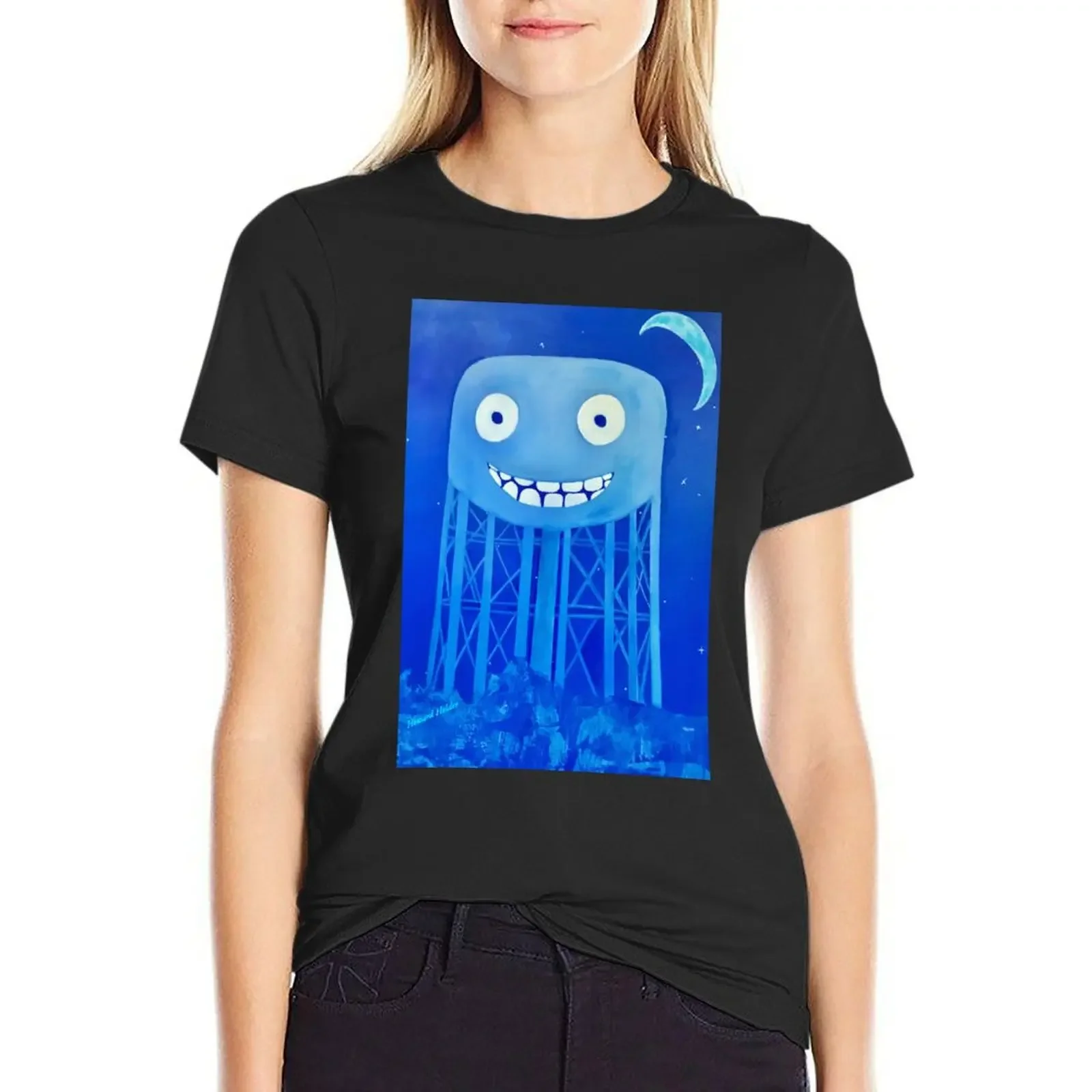 

Happy South Hedland Water tower Painting T-Shirt quick drying hippie clothes Short sleeve tee workout t shirts for Women