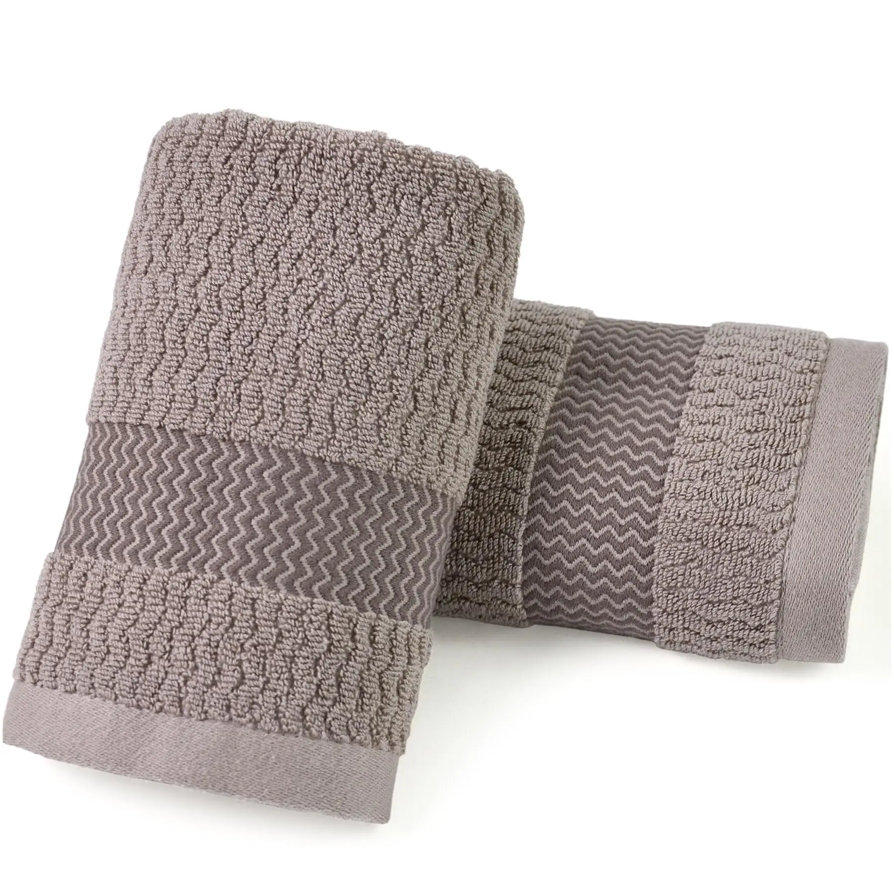 

100% Cotton Hand Towels Decorative Wavy Terry Striped Hand Towels for Bathroom or Kitchen,Soft,Durable & Stylish,13 x 29 Inches