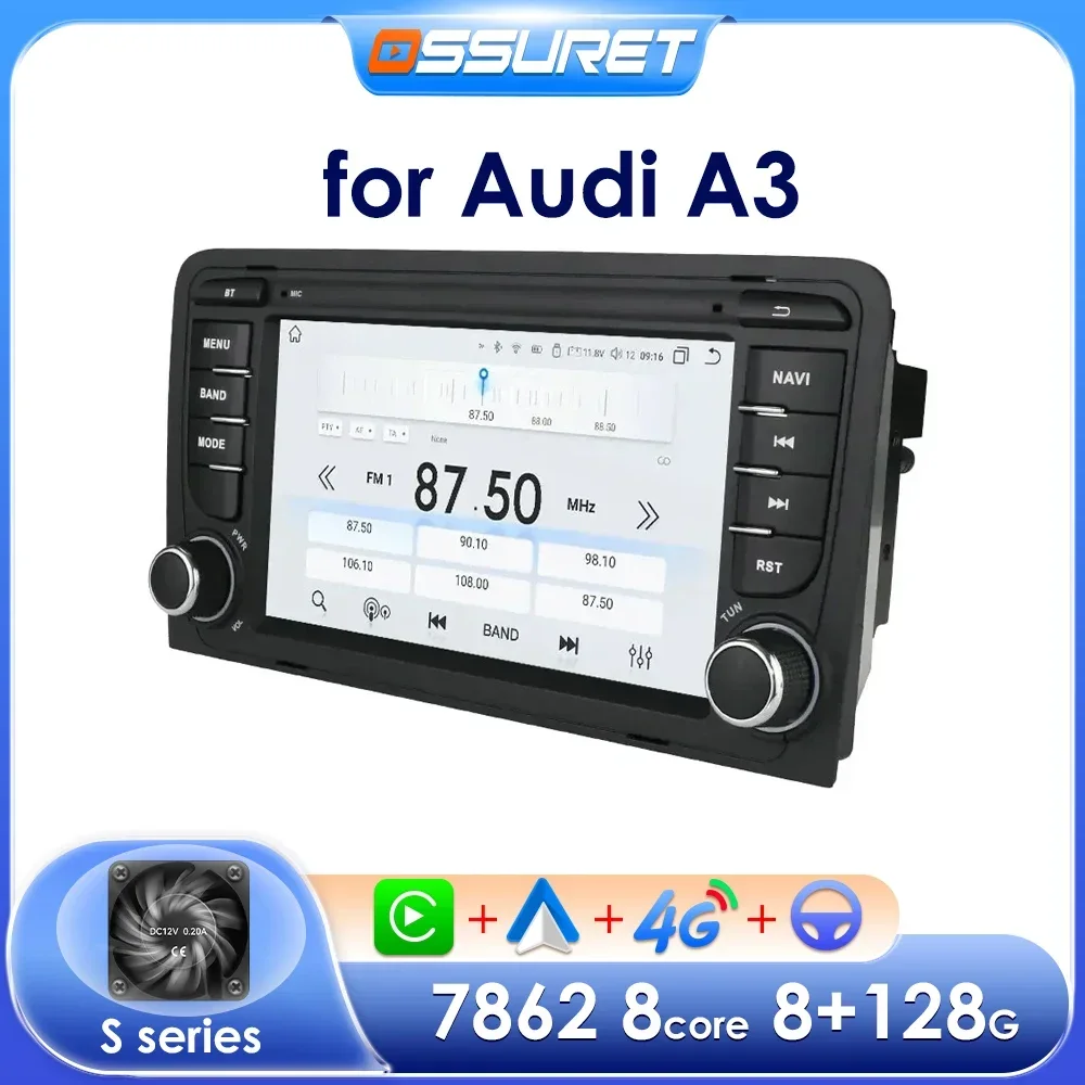 7862 Wireless Carplay Android Auto Audio Player for Audi A3 8P S3 RS3 Sportback 2003 -2012 Autoradio Car Radio Multimedia Stereo