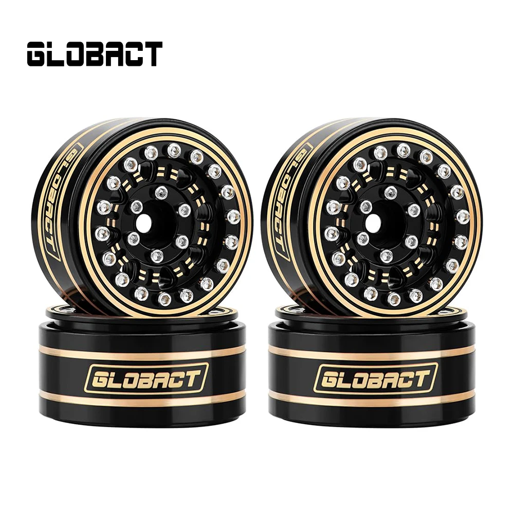 GLOBACT Brass 1.2inch RC Wheel Beadlock Rims for 1/24 TRX4M Axial SCX24 Bronco/JLU/Deadbolt/Gladiator FMS FCX24 Accessories