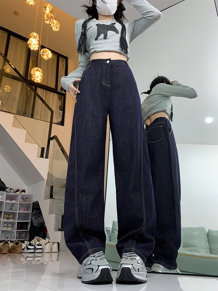 

Джинсы женские Deep Blue, больших размеров, свободные, с широкими штанинами, с высокой талией, прямые, драпированные, в пол, для осени и зимы...