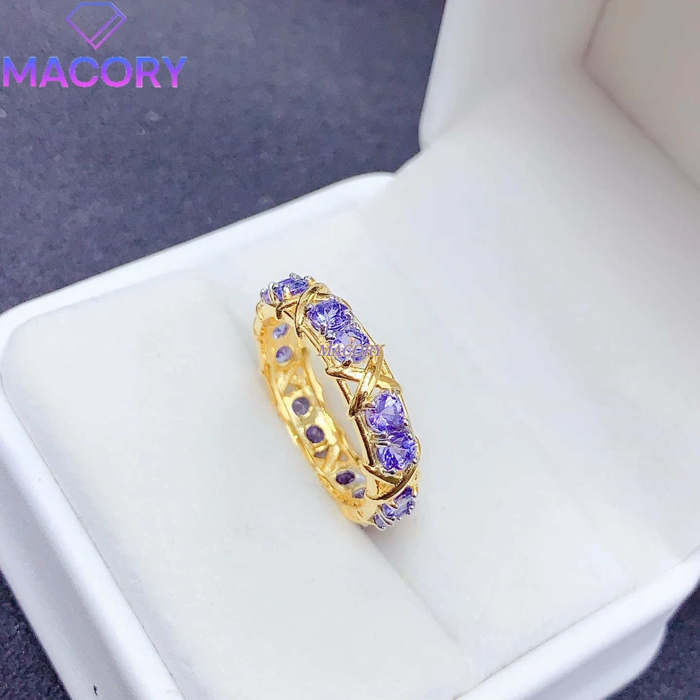 

New Natural Tanzanite Ring for Women 925 Sterling Silver Exquisite and Fashionable Jewelry Birthday Gift 3*3mm