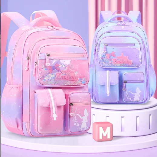 Cute Princess Color-Changing Backpack Children Girls School Bags Orthopedic School Lightweight Waterproof Mochila Infantil