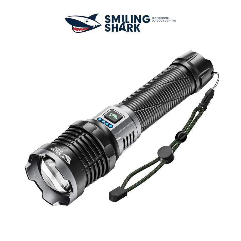 1pcs SMILINGSHARK SD5271 Powerful Rechargeable Flashlight, Zoomable Handheld Torch, for Outdoor Camping, Hiking, Fishing