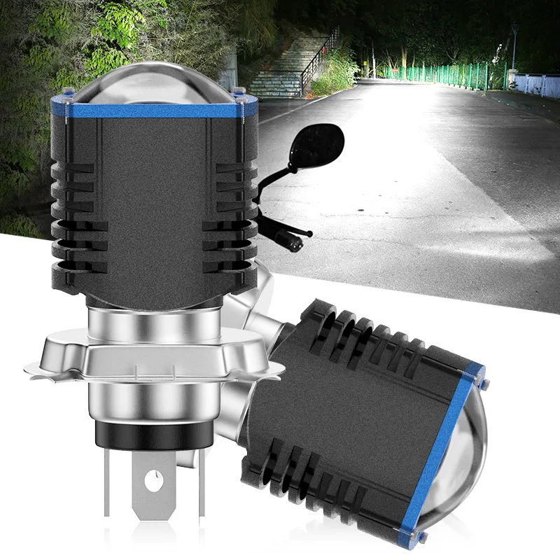 1/2pcs 12-80V 12W LED Motorcycle Headlight Bulbs BA20D H6 H4 Hight Low Beam Moto Light Dual Color White Yellow Scooter Fog Lamp