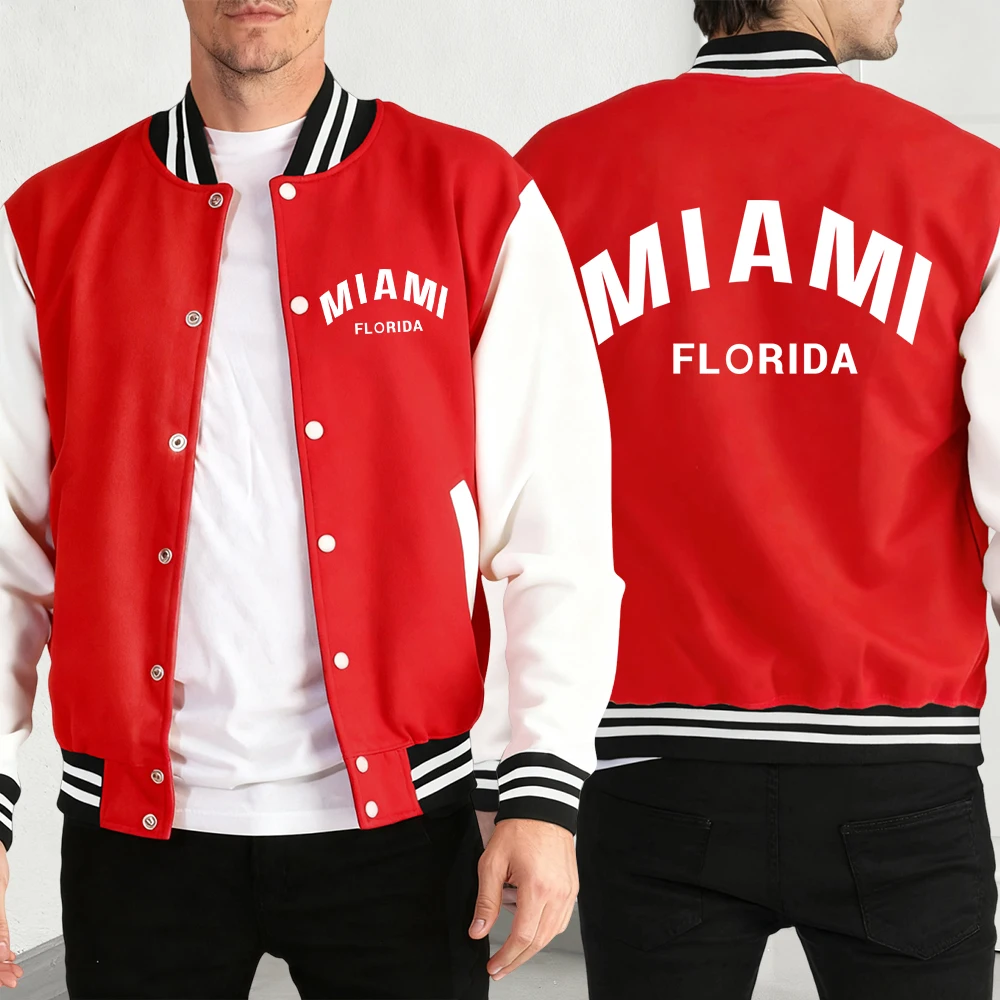 

Мужская куртка с принтом Майами, Флориды, США, винтажное свободное пальто, уличный повседневный топ, осенний универсальный спортивный костюм, модная одежда унисекс