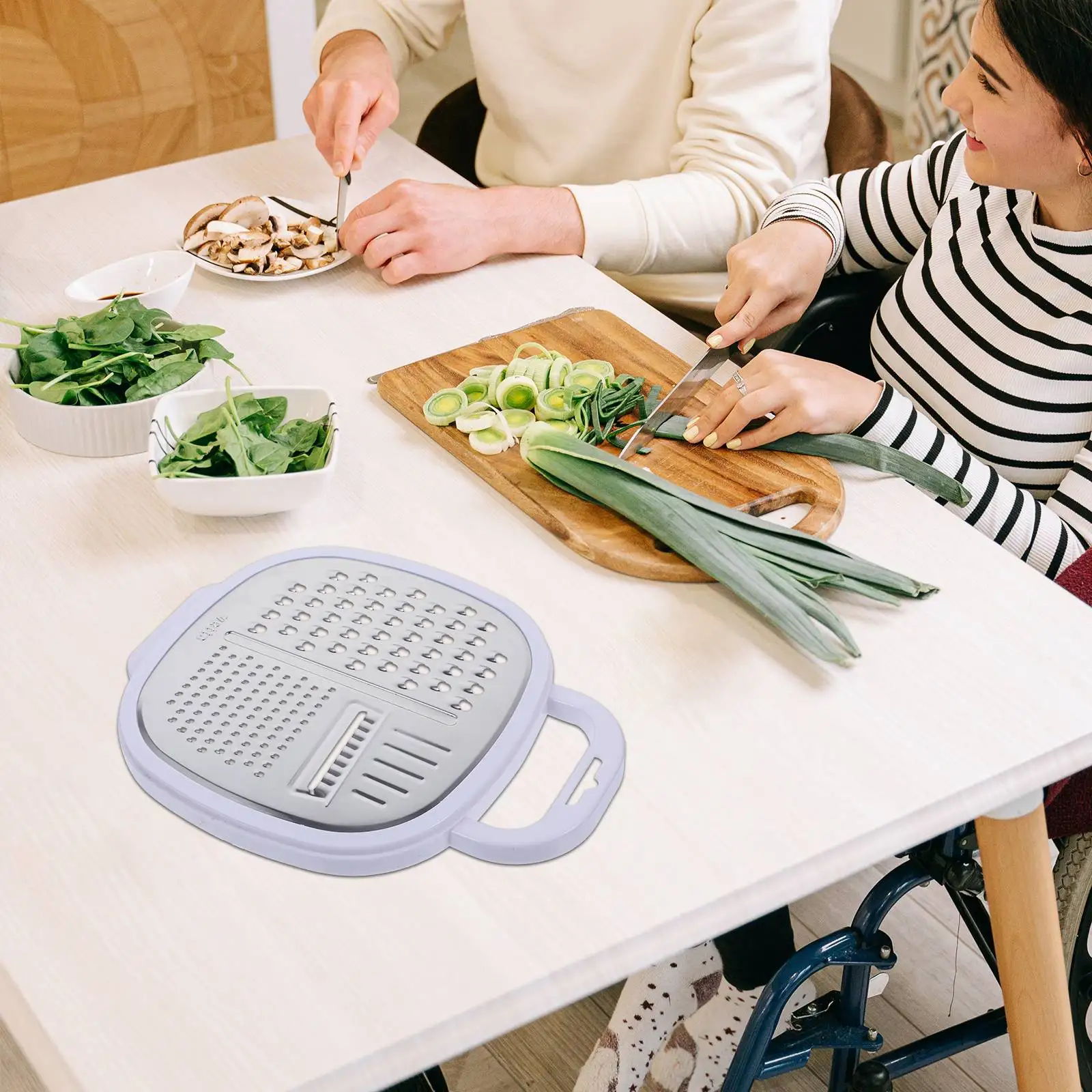 

Stainless Steel Grater Slicer Kitchen Gadget Vegetable Fruit Shredder Tool Multifunctional Storage Veggie Tool