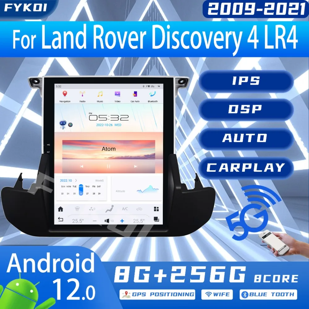 Qualcomm For Land Rover Discovery 4 LR4 2009-2021 Car Radio Automotive Multimedia Carplay Tesla Style Android Auto 4G Bluetooth