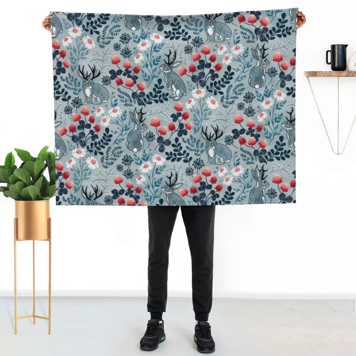 

Jackalope meadow Throw Blanket Wrinkle Resistant Lightweight Blanket