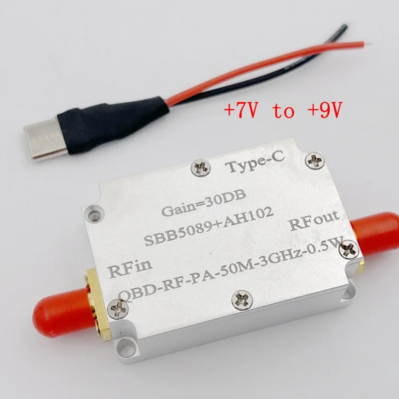 RF Amplifier AH102 PA-50M-3GHZ-0.5W Small Signal Amplifier Wideband PA Signal Source Amplification