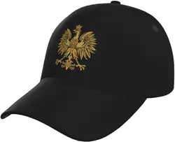 Polish Eagle Polska Poland Baseball Cap Men Women - Adjustable Classic Plain Hat Black