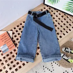 Girl Wide Leg Pants Jeans Girl Casual Pants Children Pants Baby Jeans for Children Roupa Infantil Menina Pantalones De Niña 2024