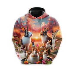 Easter Bunny Pattern Hoodies For Men Fashion Autumn Kids 3D Easter Eggs Printed Hooded Sweatshirt Loose Casual Harajuku Pullover