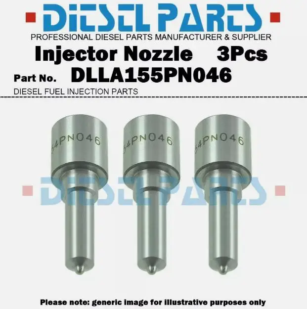3Pcs Diesel Fuel Injector Nozzle Tip NP-DLLA155PN046 for Hinomoto N209 N239 N249