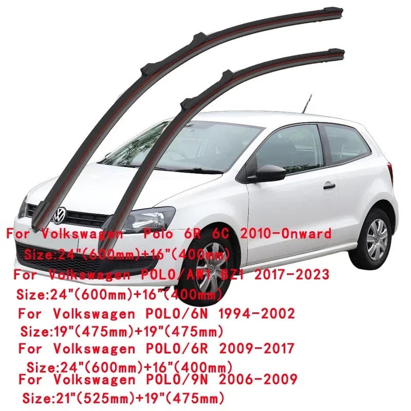 For Volkswagen VW Polo 6N 9N 6R 6C AW1 BZ1 1994-2023 Car Windshield Wiper Blade Front Windscreen Brushes Accessories Window