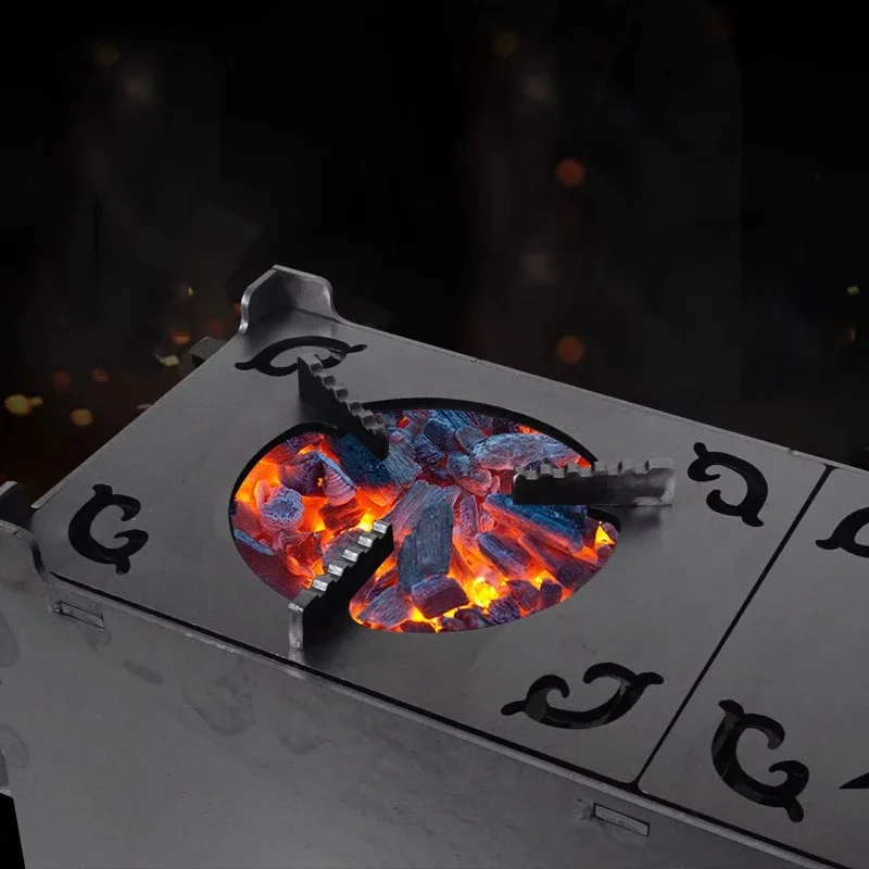 Portable Family Outdoor Oven Complete Set Removable Multi-Functional Tea and Water Boiling Carbon Steel Tea Stove