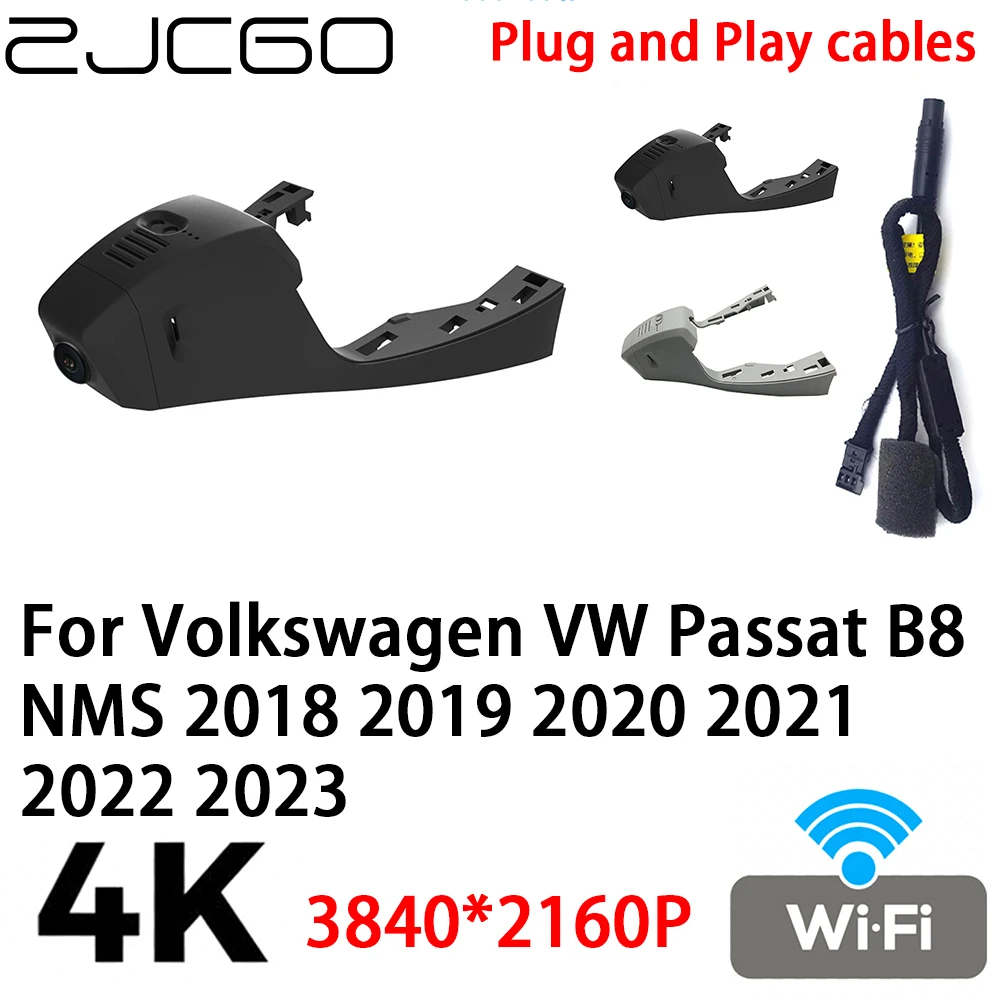 

Видеорегистратор ZJCGO 4K 2160P, видеорегистратор для Volkswagen VW Passat B8 NMS 2018 2019 2020 2021 2022 2023