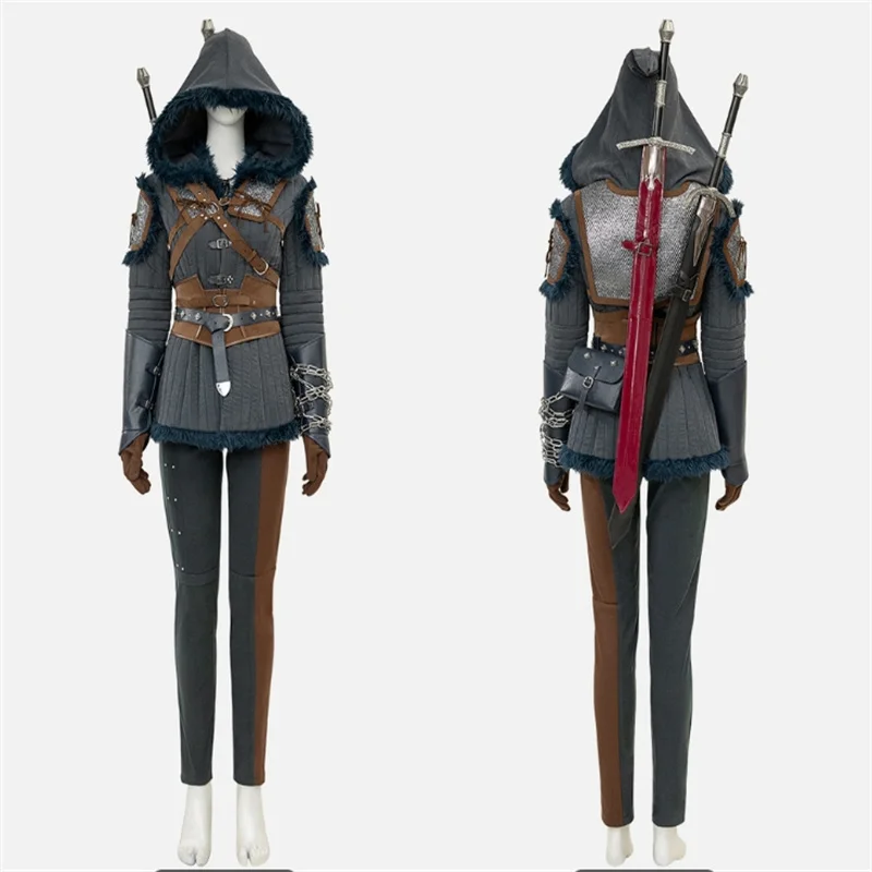 Cirilla fiona cosplay traje fantasia uniforme com adereços acessórios para mulheres roupas de festa de carnaval de halloween