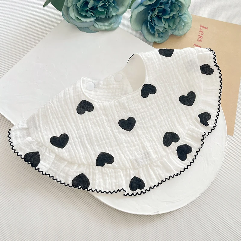 Floral Baby Feeding Drool Bib 4 Layers Gauze Soft Infants Burp Cloth for Newborn Toddler Girls Bibs