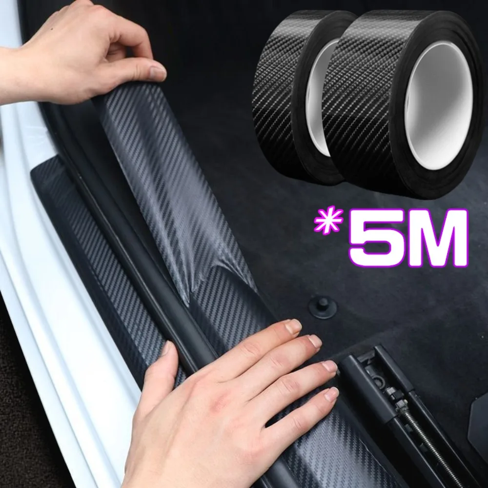 

Углеродное волокно, наклейка на дверь автомобиля, порог двери автомобиля, багажник, защита от царапин, полоски, универсальные водонепроницаемые автомобильные аксессуары