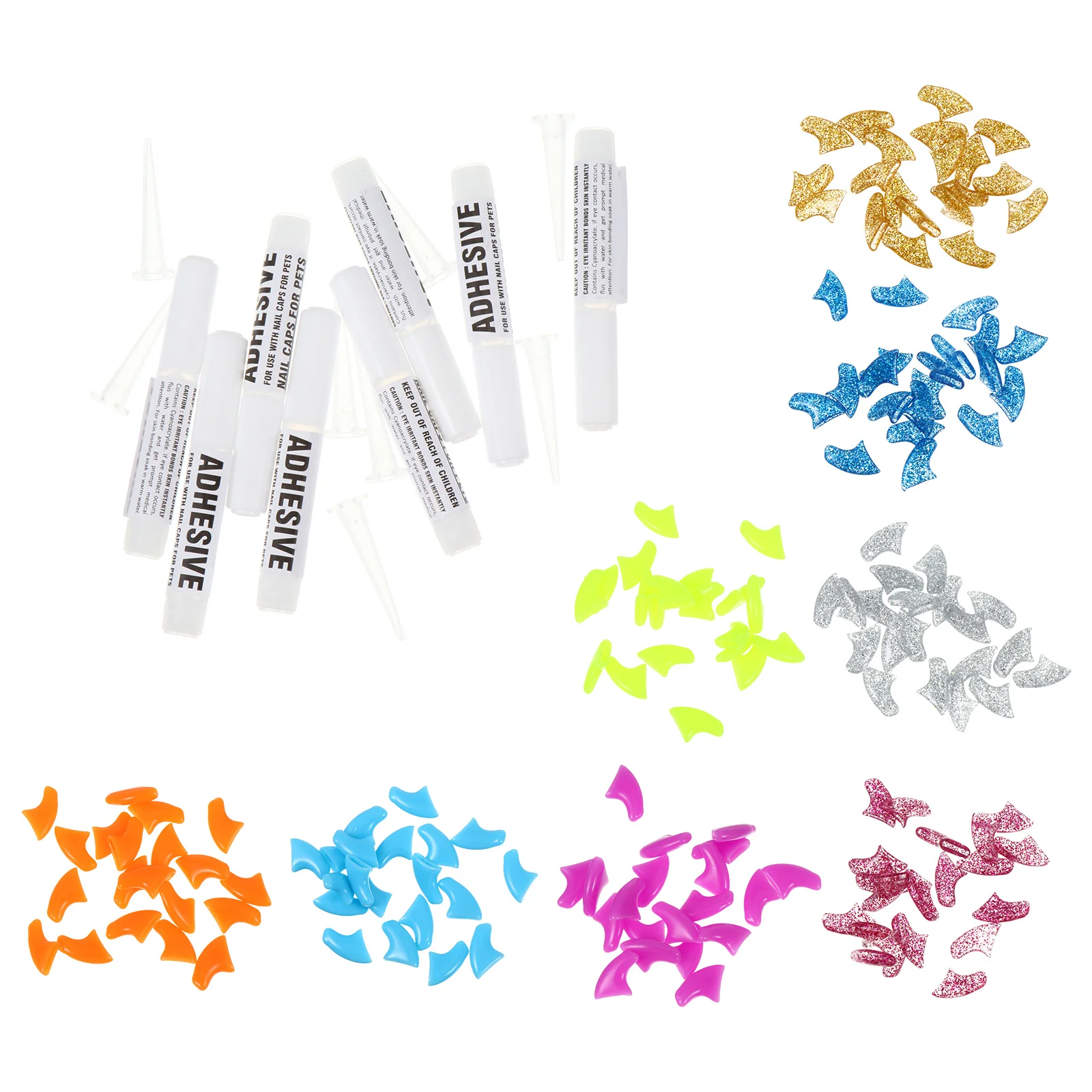 

160Pcs Cat Nail Caps Colorful Soft Silicone Claw Covers Protect Furniture Prevent Scratch Disease Pet Nail Care