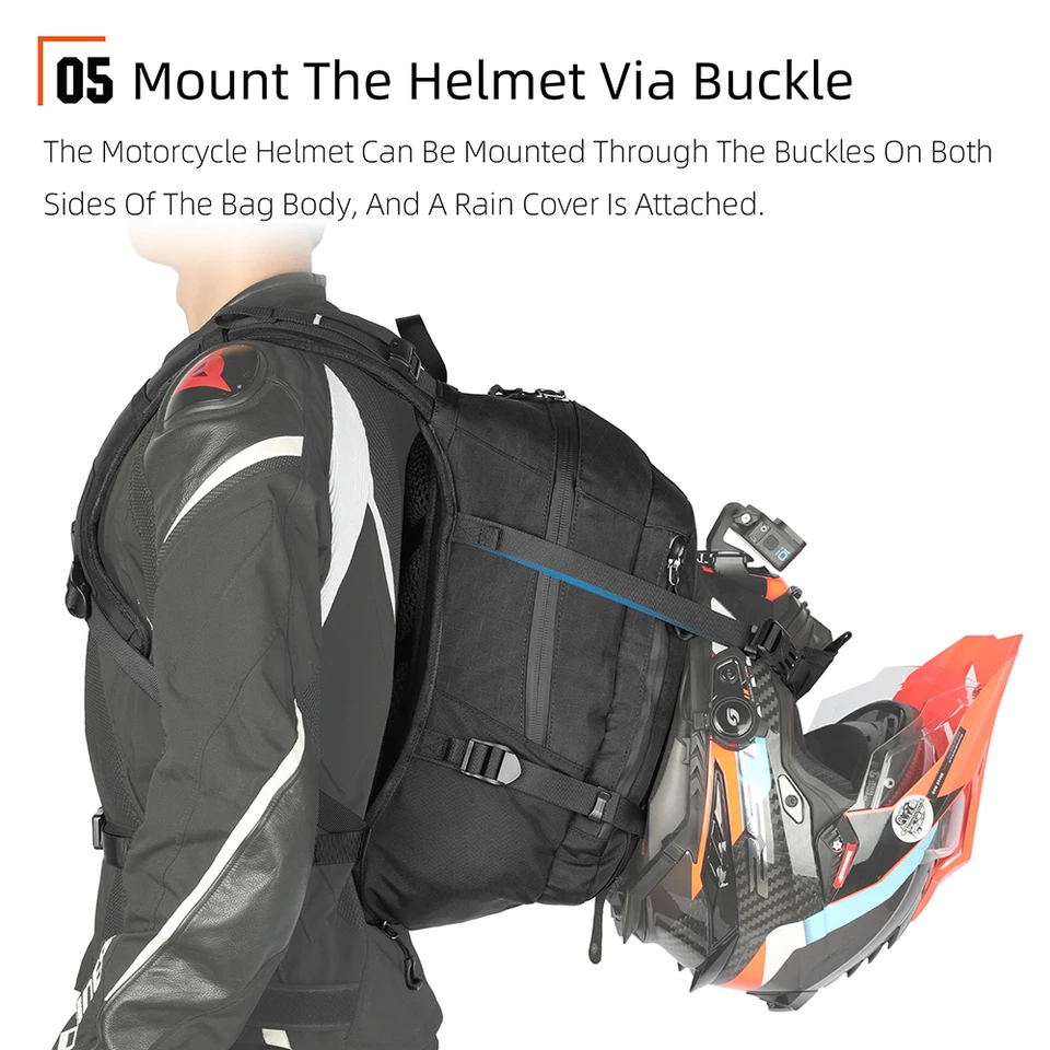 Rhinowalk Motorcycle Riding Backpack Magnetic Quick Release 23l