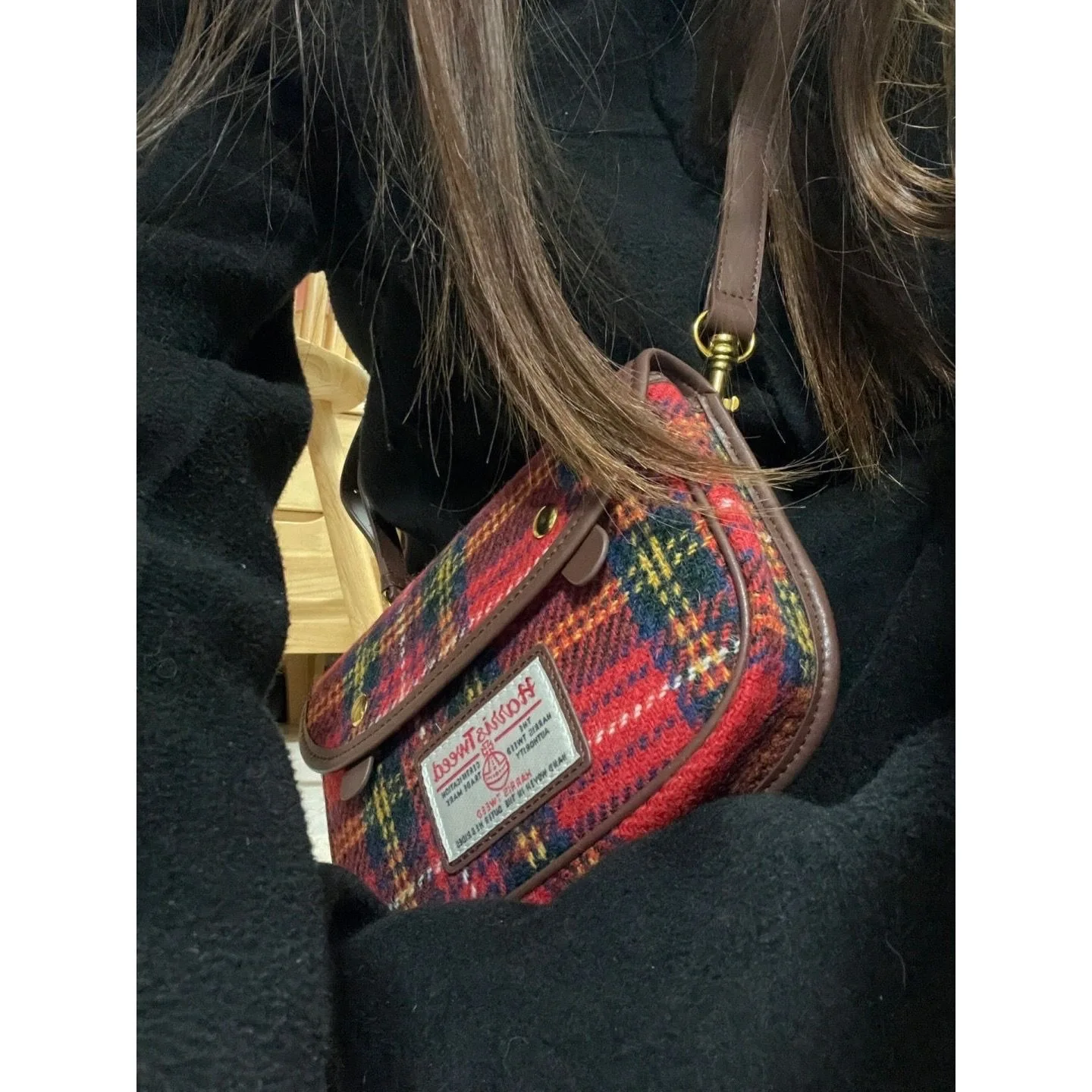 Designer Brand Bolsa Feminina New High Quality Woolen Plaid British Style Crossbody Bag Vintage Shoulder Bags for Women Hot Sale