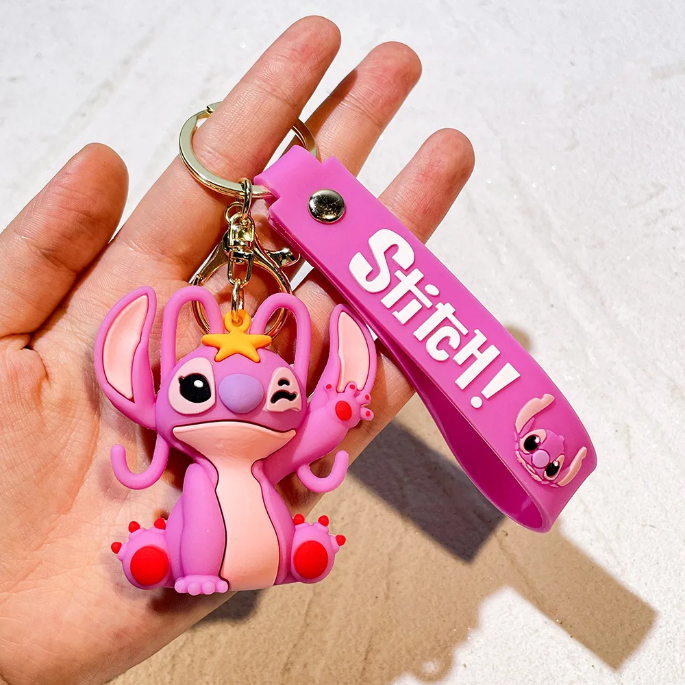 1/6pcs Lilo & Stitch Speelgoed Sleutelhanger Anime Stitch Cartoon Sleutelhanger Zoete Engel Keychians Vrouwen Auto Sleutelhanger meisje Verjaardagscadeau