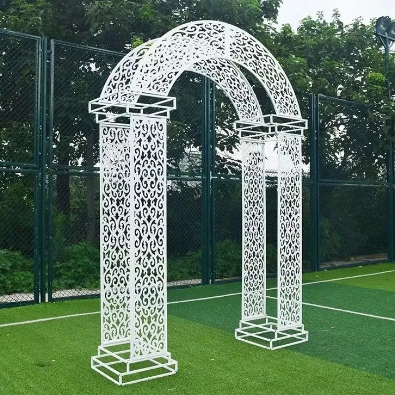 

Customizable Decorative Iron Garden Arbor Pergola Gazebo or Pavilion with Optional Screen Feature for Pathway Entrance