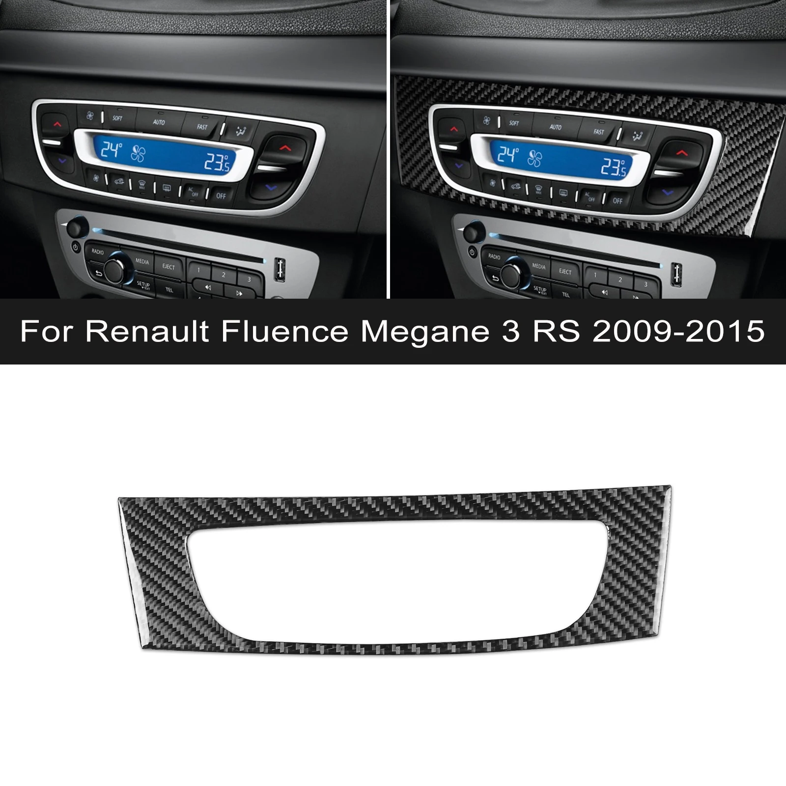 Soft Carbon Fiber Sticker For Renault Fluence Megane 3 RS 2009 2010 2011 2012 2013 2014 2015 LHD RHD Car Central Control CD
