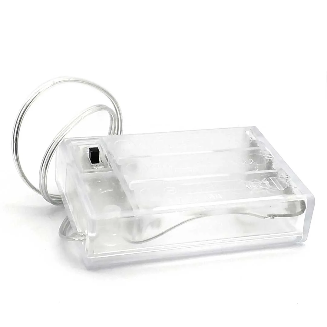 Casing penyimpanan baterai AA 3 Slot 4.5V tempat baterai AA kotak penyimpanan baterai AA dengan sakelar