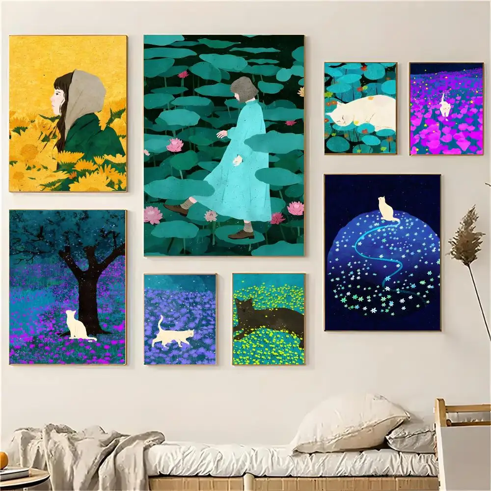 Xxuan Loc Xuan Art Illustration Poster Self-adhesive Living Room Bedroom Party Bar Decor Moisture-proof Fade-resistant HD
