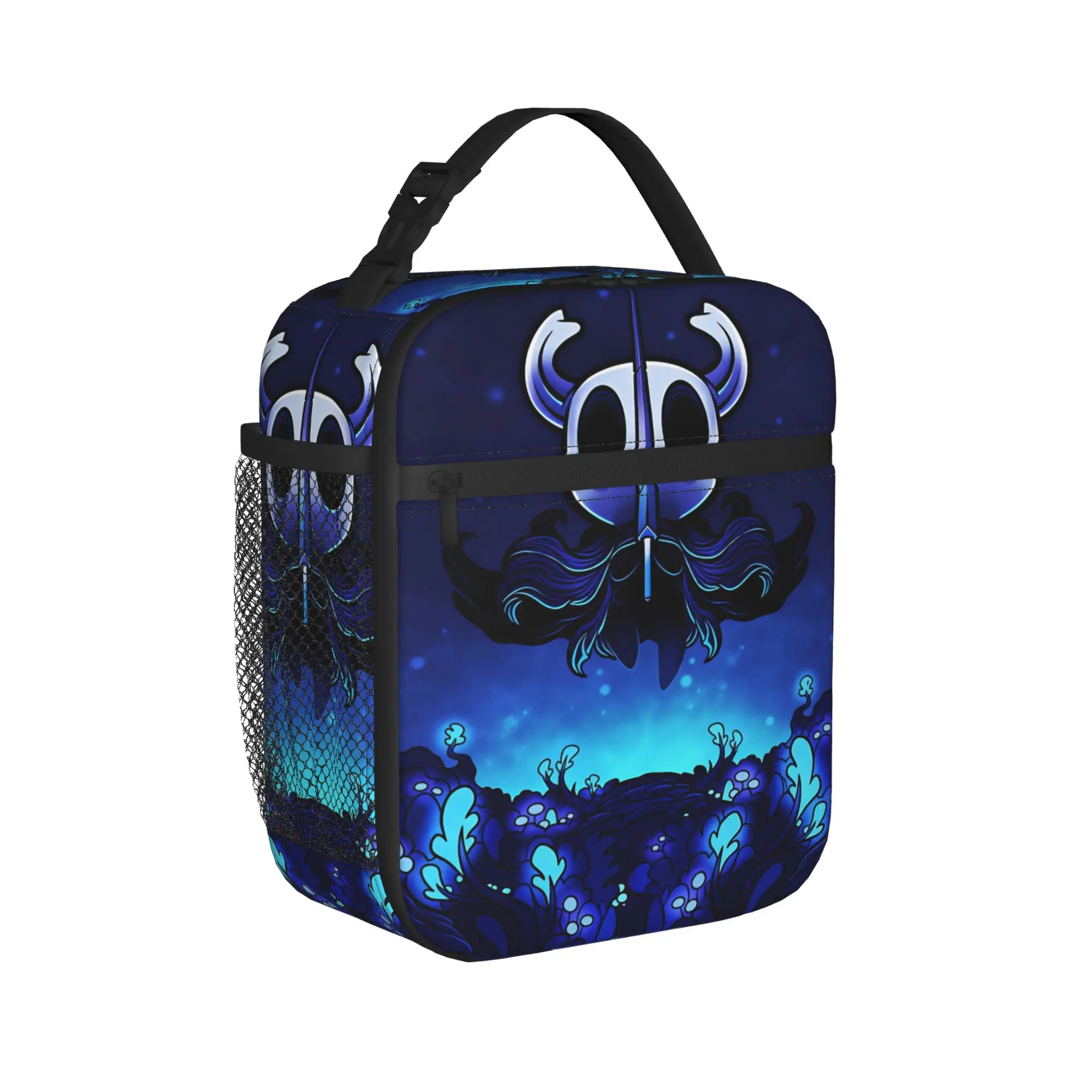 Hollow Knight Lunch Bag  Retro Lunch Box For Men Office Portable Cooler Bag Oxford Custom Thermal Tote Handbags