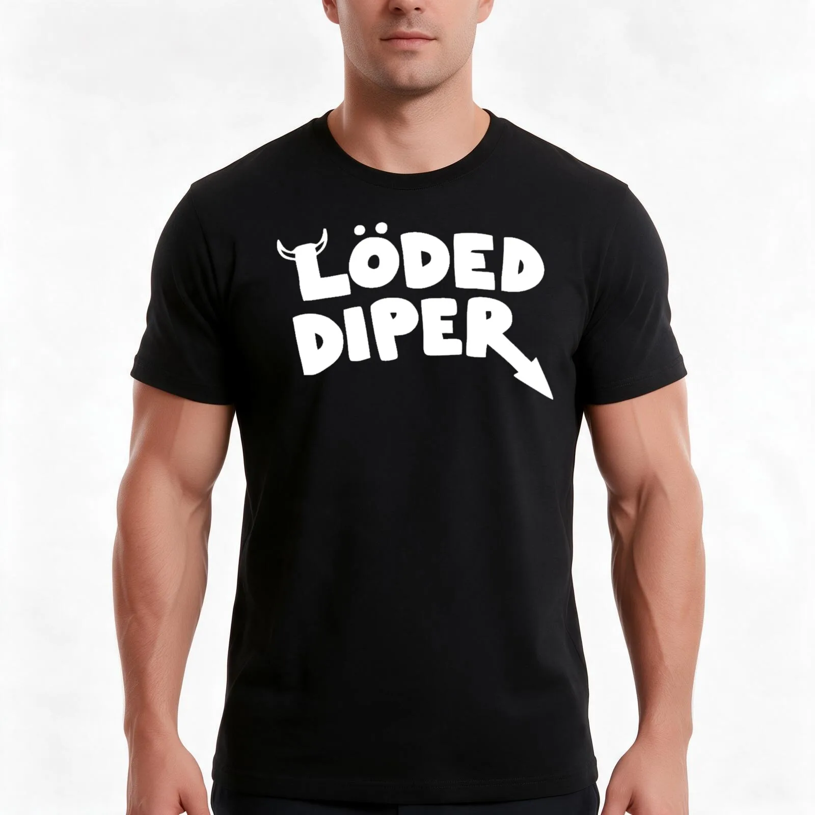 Loded Diper T-Shirt Summer Casual Cotton Tee Oversized Streetwear Tops Vintage Graphic Print Loose Fit Short Sleeve