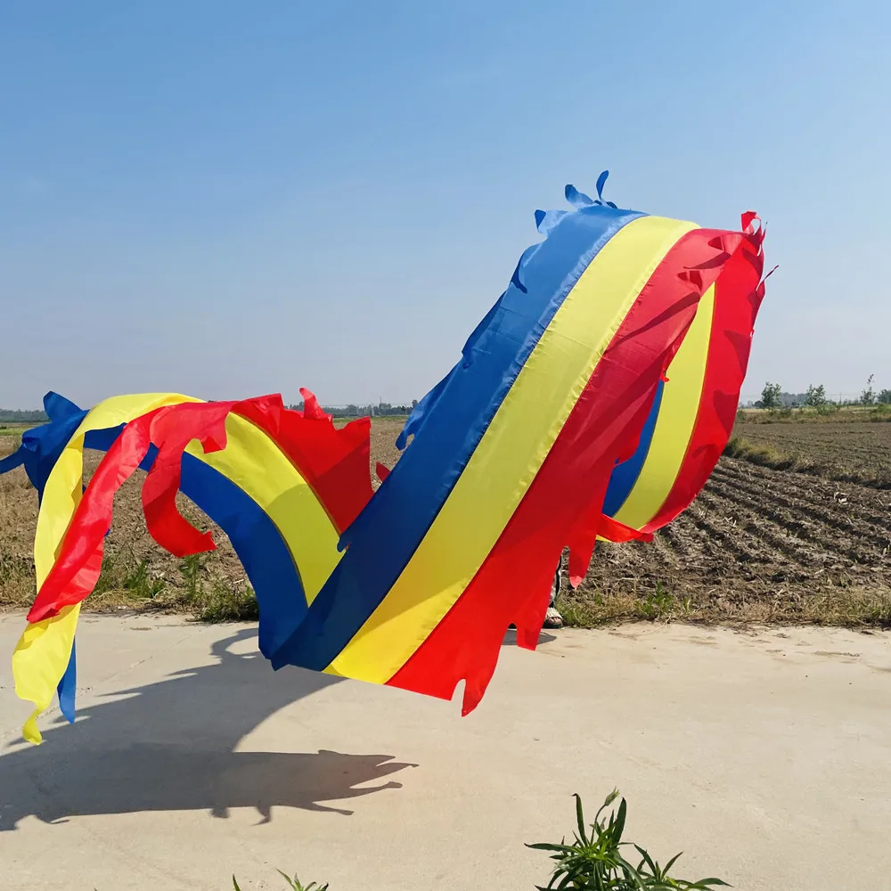 8m Colorful Chinese Fitness Dragon Dance Ribbon Accessories Stage Performance Prop(Not Include Dragon Head )