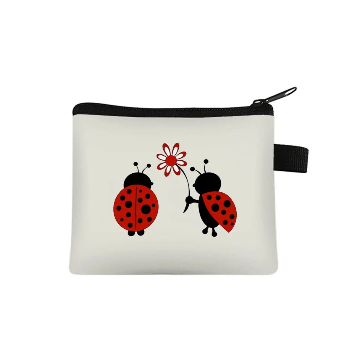Münzbörse mit Käfer-Print, beste Geschenke für Jungen/Mädchen, 2D flache Cartoon-Aufbewahrungstasche mit Reißverschluss für Kinderbrieftaschen