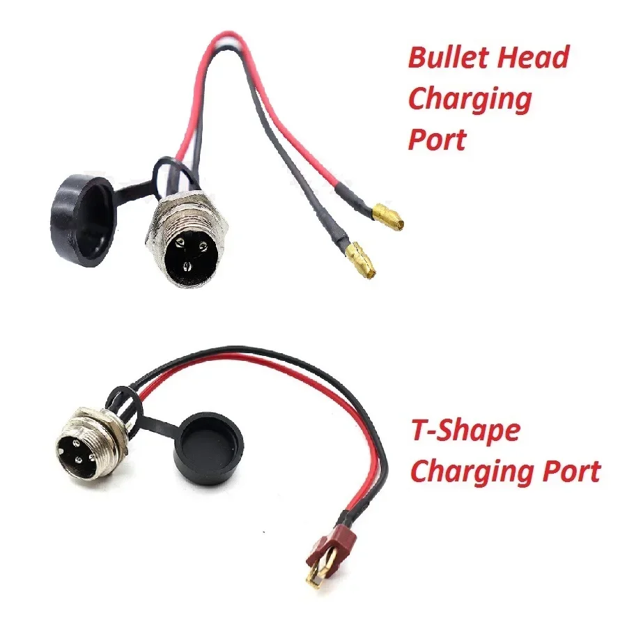 Electric Scooter Charging Socket Connector Plug Port 3 Pin For KUGOO M4 PRO  Charger T-head or Bullet Shape Charging Port Plug