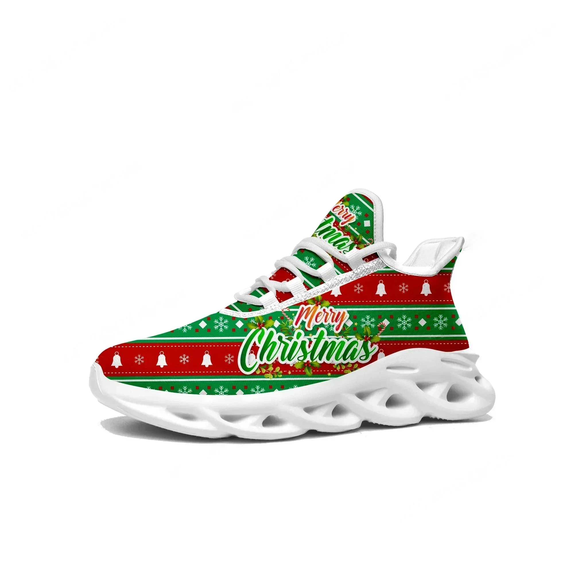 

Merry Christmas Gift Flats Sneakers Mens Womens Teenager Sports Running Shoes High Quality Cartoon Custom Lace Up Mesh Footwear
