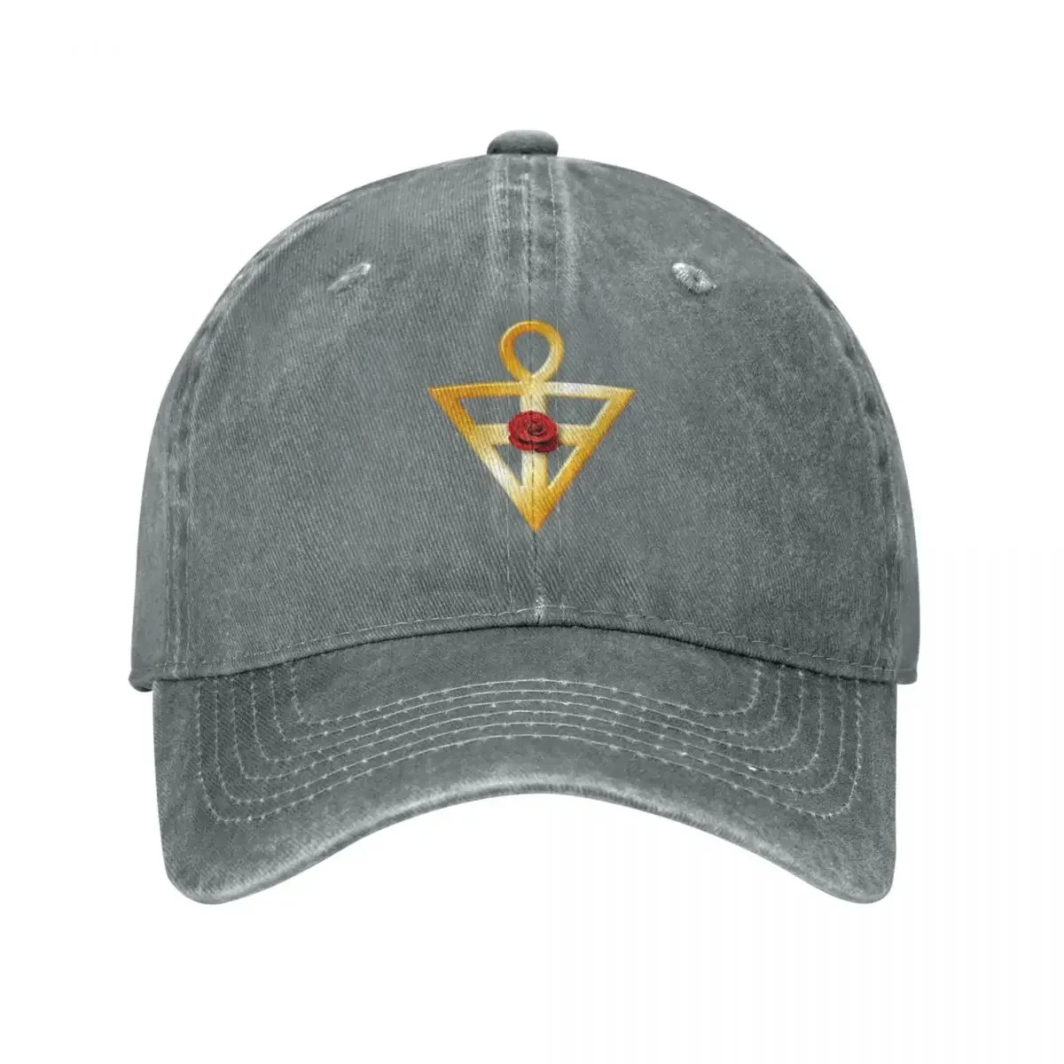 Emblem Of The Rosicrucian Order Baseball Caps Fashion Denim Fabric Hats Outdoor Adjustable Casquette Sports Baseball Cowboy Hat