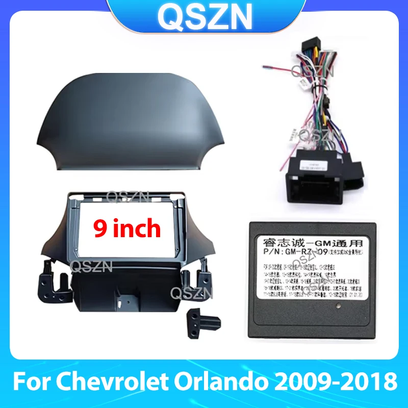 Encaixe de áudio de 9 polegadas para Chevrolet Orlando 2009-2018 Unidade principal Painel de rádio Painel estéreo GPS para montagem de quadro de DVD 2 Din