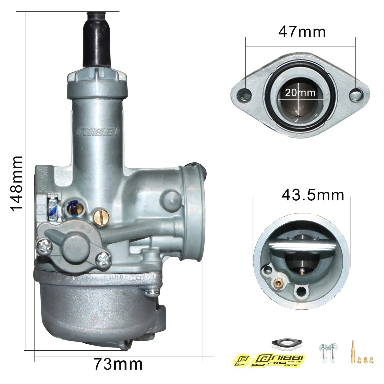 NIBBI Motorrad PZ20 20mm Vergaser 45mm Schwamm-Luftfilter-Kit für Honda Wave 125 XRM125 Dream EX5 110-125CC Motocross – Detail 2