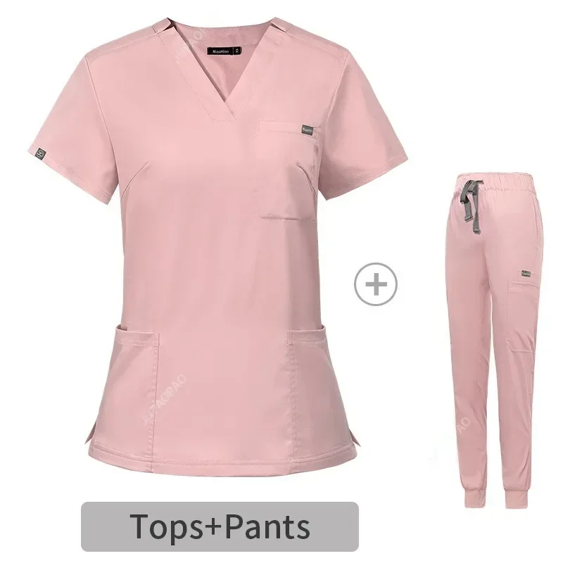 Women Scrubs Sets Nurse Accessories Medical Uniform Slim Fit Hospital Dental Clinical Workwear Clothing Surgical Overall Suits