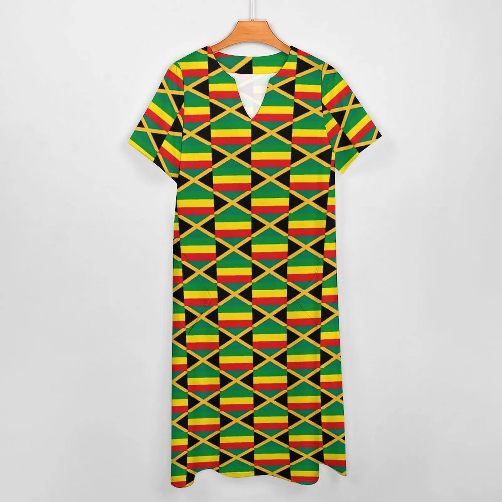 Jamaica Vlag Jurk Zomer Vlag Van Reggae Koreaanse Mode Boho Strand Lange Jurken Vrouwen Ontwerp Trendy Maxi Jurk Grote Maat 4xl