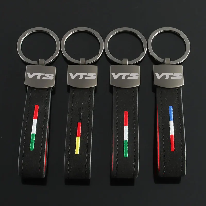 Car Key Chains Suede Key Rings Holder Auto Keyring Pendant Accessories for Citroen VTS Logo XSARA C4 C5 C3 C-elysee C-zero DS4