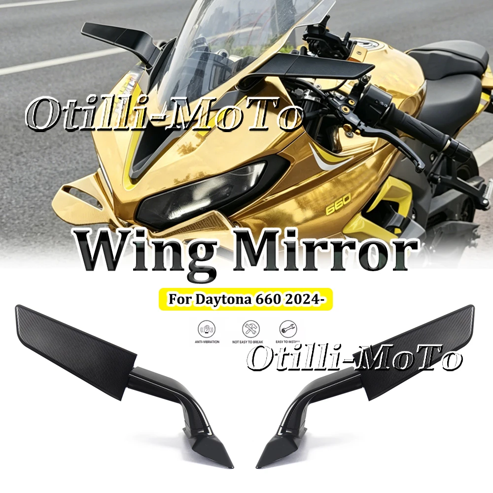 

New Motorcycle Accessories Aluminum Invisible 360° Rotatable Adjustable Rearview Mirror For Daytona 660 DAYTONA660 2024-2026